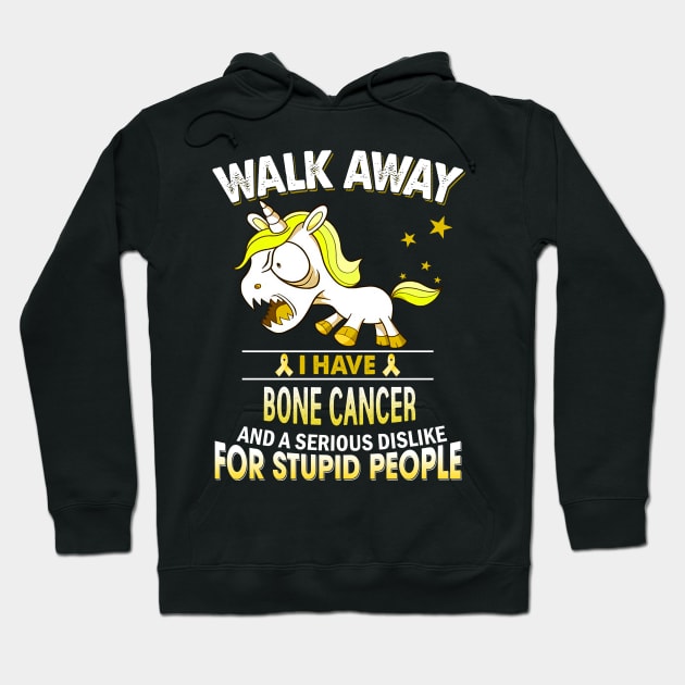 funny bone cancer grumpy unicorn warrior Hoodie by TeesCircle